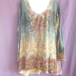 Muti color woman's top Beautiful Live and Let Live